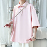 Men Cotton Polo Shirt Summer Breathable Soft Fabric Solid Collared T Shirt Casual Office Wear Classic Design Comfort Fit