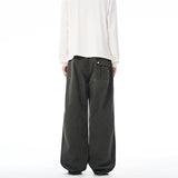 100% Cotton Autumn Men's Loose Trousers Oversized Fashion Spliced Hip Hop Streetwear Wide Legs Baggy Cargo Trousers