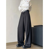Men Wide Leg Pants Solid Color Mopping pants Joggers Loose Pleated Casual Trousers Men Streetwear NEW Fashion Long Pants