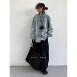 Chinese Style Denim Jacket Spring Autumn Denim Jacket Gradient Washed Japanese Casual Large Pocket New Chinese Tang Style Jacket