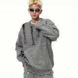 Autumn and Winter Trendy Personalized Hip Hop Round Neck Sweater American Couple Loose Retro Casual Knitted Harajuku Top y2k