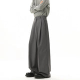 Grey Black Suit Pants Men Oversized Society Mens Dress Pants Korean Casual Loose Wide Leg Pants Mens Office Formal Trousers