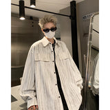 Corduroy Printed Work Shirts Men's Single Breasted Casual Jacket Coats Men Korean Fashion Cityboy Long-sleeve Simple Shirt