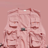 Summer Multi-pockets Cargo Vests for Men Personality Loose Fashion Sleeveless Coat Streetwear Ulzzang Fashion New Chaleco Hombre
