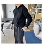New Japanese Leisure Men's Hooded Sweater Trendy Harajuku Preppy Style Long Sleeve Hoodies Autumn Casual Vintage Warmth Knitwear