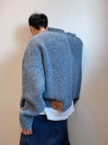 Autumn Winter American Retro Loose Heavy Mixed Color Short Wide Thick Thread Knitted Cardigan Sweater Jacket Men Women Sweaters