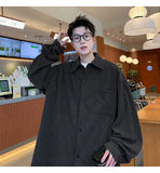 2025 Autumn Winter New Mens Long Sleeve Casual Corduroy Shirt Square Collar Loose Fit Classic Fashion Trendy Outdoor Comfort