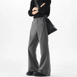 Grey Black Suit Pants Men Fashion Society Mens Dress Pants Korean Loose Flared Pants Mens Office Formal Trousers Large Size 5XL