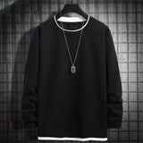 KPOP Fashion Style Harajuku Slim Fit Undershirt Loose Casual All Match Sweatshirt Insert Solid Patchwork Long Sleeve T-shirts