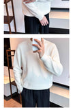 New Korean Retro Men Basic Sweater Luxury Knitted Solid Color O Neck Long Sleeve Pullover Casual Slim Premium Quality Knitwear