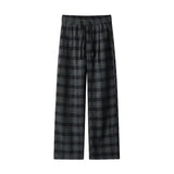 Autumn Woolen Pants Men Fashion Retro Casual Plaid Pants Men Streetwear Hip-hop Loose Wide Leg Pants Mens Vintage Trousers