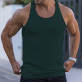 Summer New Men's Vest Knitted Vertical Stripes Fitness Sports Leisure Slim Vest I-Shaped Sleeveless Top Free Shipping