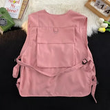 Summer Cargo Vest Men's Breathable Outdoor Leisure Waistcoat High-Quality Loose Fashion Multi-pocket Solid Thin Hot Vests
