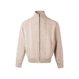New Japanese Retro Men Cardigan Jacket Winter Light Luxury Trendy Turtleneck Knit Zip-up Long Sleeve Sweater Coat Premium Outfit