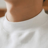 American Classical Small Neck T-shirt 300g Heavy 100% Cotton Short Sleeve T-shirt Men's Summer Leisure Loose Basic Top Tees
