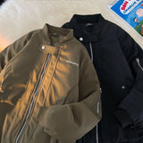 American style autumn and winter men and women street trend thick jacket for couples loose retro Harajuku simple casual top y2k