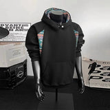 New American Retro Men's Hooded Sweatshirt Casual Harajuku Navy Patchwork Long Sleeve Pullover Autumn High Quality Hoodies M-3XL