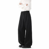 Grey Suit Pants Men Oversized Fashion Society Mens Black Dress Pants Korean Loose Straight Pants Mens Office Formal Trousers