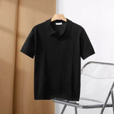 Men Slim Fit Polo Shirts Solid Stretch Sexy Collared TShirt Fashion Trendy Cotton Casual Top Summer Clothes Comfortable Stretchy