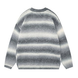 Winter New Gradient Men's Cardigan V-neck Single Breasted Fashion Casual Loose Sweater Couple Street Hip-hop Clothing Oversized