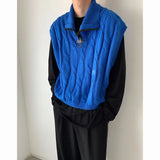 Autumn Short Sweater Vest Men Fashion Casual Lapel Knit Pullover Men Korean Loose Zipper Sleeveless Sweater Mens Jumper Clothes