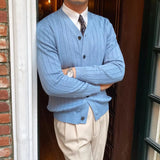 Knitted Sweaters for Men Plain Coat Cardigan Jacket Business Man Clothes Solid Color Winter New in Elegant Tops Sweat-shirt
