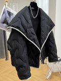Design-sensing Niche Parkas Unisex Lapel Cotton Coat Women Korean Autumn Winter Light Short Trendy High-end Jacket Aesthetic