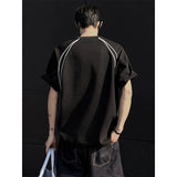 Summer Short Sleeved T-shirt Men Fashion Beige Casual T Shirt Men Streetwear Korean Loose Round Neck Black T Shirt Mens Top