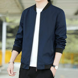 Spring Autumn Elegant Fashion Harajuku Slim Fit Ropa Hombre Loose Casual All Match Outerwear V Neck Zipper Long Sleeve Jacket