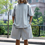 Summer New Men's Set Japanese Style Plus Size Casual Loose Sports Suit Short Sleeve T-shirt Shorts Two-piece Men's Clothing