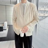 Autumn Winter KPOP Fashion Style Harajuku Slim Fit Tops Loose All Match Casual Cardigan Outerwear Zipper Long Sleeve Sweaters