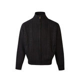 New Japanese Retro Men Cardigan Jacket Winter Light Luxury Trendy Turtleneck Knit Zip-up Long Sleeve Sweater Coat Premium Outfit