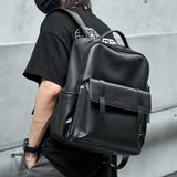 Travel Backpack Men High Quality Casual PVC Leather Waterproof Backpack Multifunction Large Capacity Bag Business School Fashion