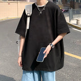 Men's Cotton T-shirts White Mens Casual Summer Wear Oversized T Shirt Solid Tee Shirts for Men 5XL Big Size Male Clothes
