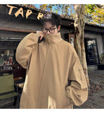 Spring New jacket man baggy Bomber jacket Windbreaker Men's Zipper Casual Jacket Solid loose coat Fashion trend Stand collar
