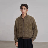 Vintage Jacquarded Cardigan Coat Light Luxury Knitted Lapel Long Sleeve Men Sweater Jacket Autumn Leisure Premium Knitwear M-3XL