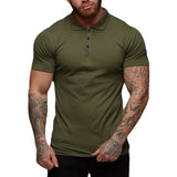 New Summer Fashion Mens Polo Shirt Stretch Cotton Gym Clothing Sports Polos Male Spring Casual Short Sleeve Breathable T Shirt