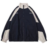 Reflective Striped Jacket Windbreaker Coat Men Hip Hop Streetwear Zipper Up Jacket Harajuku Thin Coats Sports Black Blue