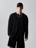 T-shirts Men Spring Advanced Japanese Style Harajuku Long Sleeve All-match High Street Fashion V-neck Handsome Popular College
