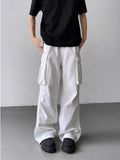Ropa Y2K Fashion Multi Pockets White Pleated Baggy Jeans Cargo Pants For Men Clothes Wide Leg Loose Casual Lady Trousers