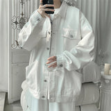 Told Tale Spring New Solid Lapel Denim Jackets Plus Size 5XL-M Men Clothing Turn Down Collar Loose Casual Cotton Coats Men
