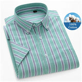 Brand Summer Shirts for Men 100% Cotton Short Sleeves Striped Shirts Man Casual Blusas Man Trending Products