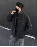 Street Zipper Jacket High-end Handsome Stand-up Collar Coat American 2025 Retro Handsome Work Jacket Loose Top Urban