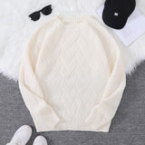 New\Japanese Style Round Neck Couple Sweater Plain Weave Style Casual Versatile Trendyy Men's Long-Sleeved Sweater Top