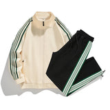 Hip-hop Suit Male Set Track Suits Sweatsuit Man Tracksuit Mens Set Pant Zipper Pockets Outwear 2PC Jacket+Pants Sets Men Clothes