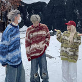 American Trending Men's Sweater Light Luxury Imitated Mink Drooping O Neck Long Sleeve Pullover Winter Premium Knitwear S-2XL