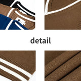 Panelled Sweater Vest Men Casual Knitted Soft All-match Baggy Harajuku Stretchy Handsome V-neck Slouchy Japanese Style Свитер