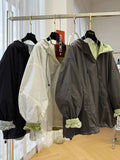 Design-sensory Zippers Trench Coat Both Sides Thin Hooded Jacket Korean 2025 Summer Spliced Jacket High-end Sunscreen Clothes