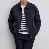 Autumn New Short Men Jacket Korean Fashion Lapel High-end Solid Color Casual Bomber Jacket Coats Men