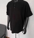 2025 New Summer Men and Women Trendy Personalized Waffle Short Sleeve Couple Loose Retro Harajuku Casual T-shirt Top harajuku